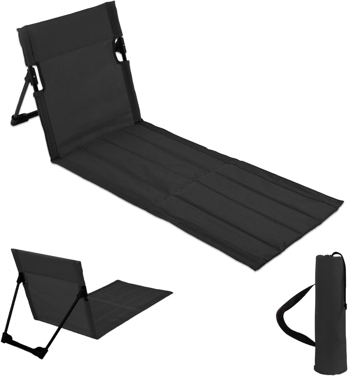 SnelShoppen - Vouwbare Strandstoel met Rugleuning, Comfortabele Zitkussen voor Buiten, Perfect voor Kamperen, Trekking, Tuin en Feest