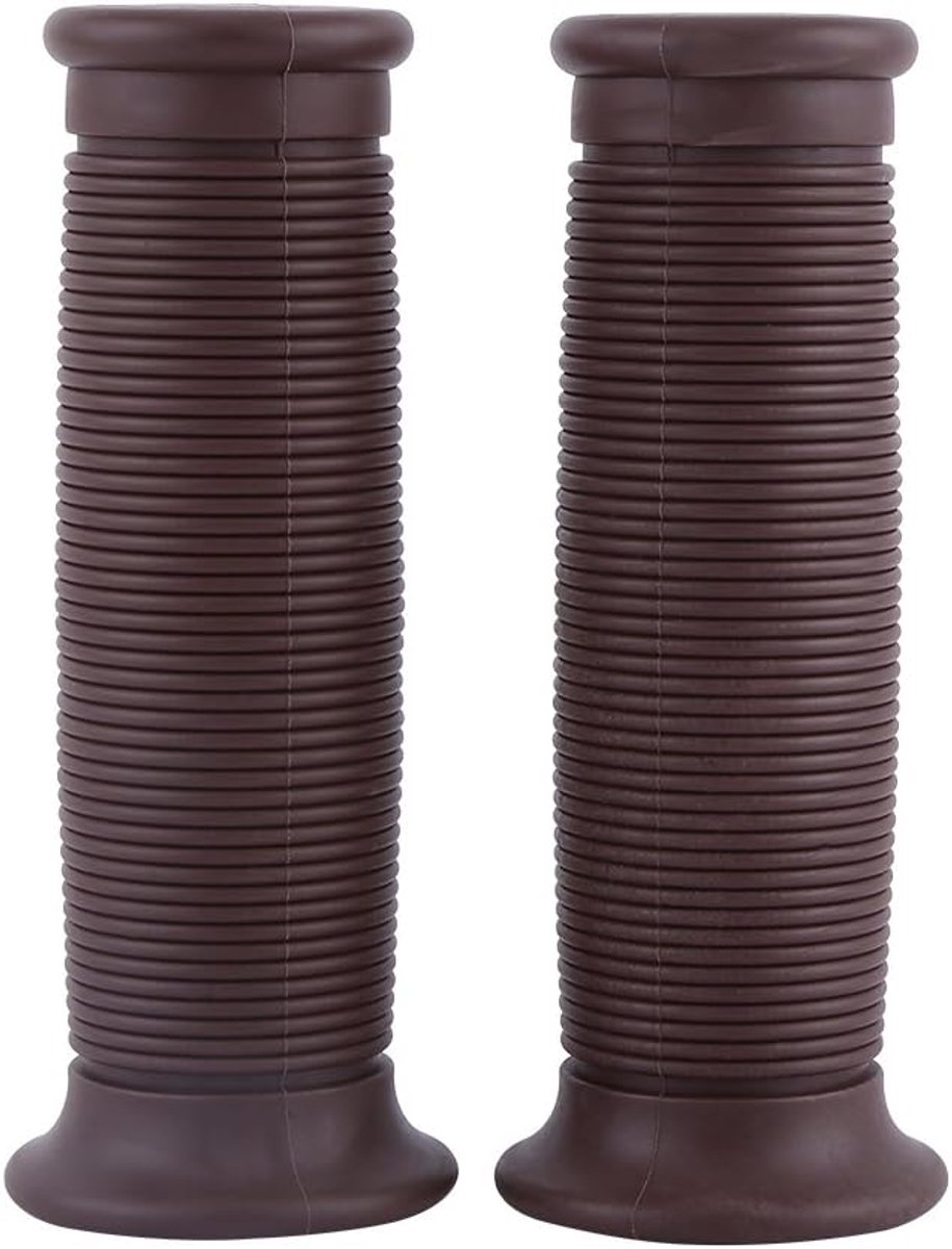 SnelShoppen - 1 Paar 22mm/25mm Universele Motorfiets Handvatten Vintage Handgrepen Antislip Rubber Taupe