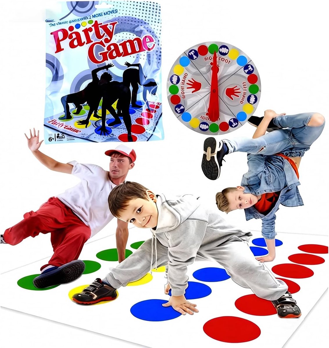 Twister spel voor het gezin - speelmat 160 x 115 cm - robuust en duurzaam - leuk voor binnen en buiten - ShopVlot