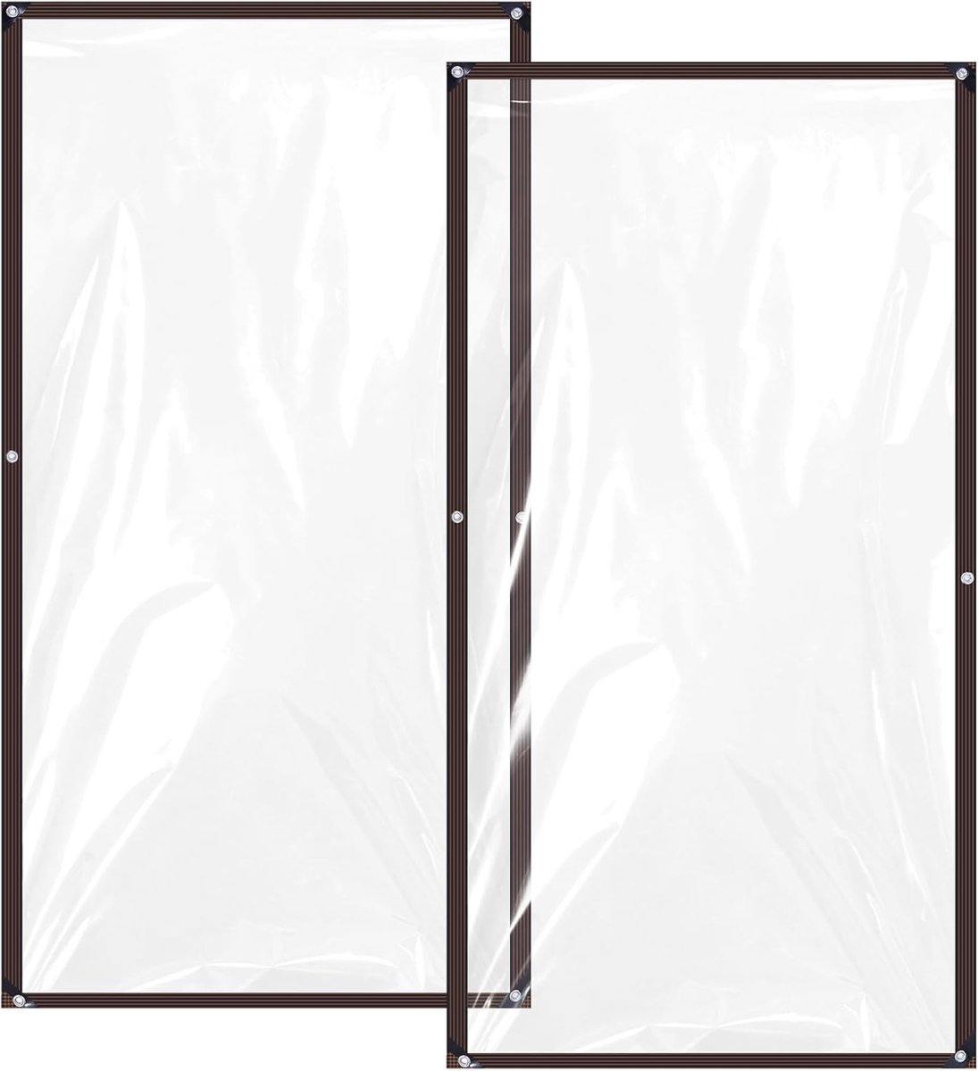 SnelShoppen - 2 Transparante Afdekzeilen 190 x 100 cm - Robuuste PE Zeilen - Waterdichte Terrasafdekkingen voor Planten, Fietsen, Motorfietsen en Buit