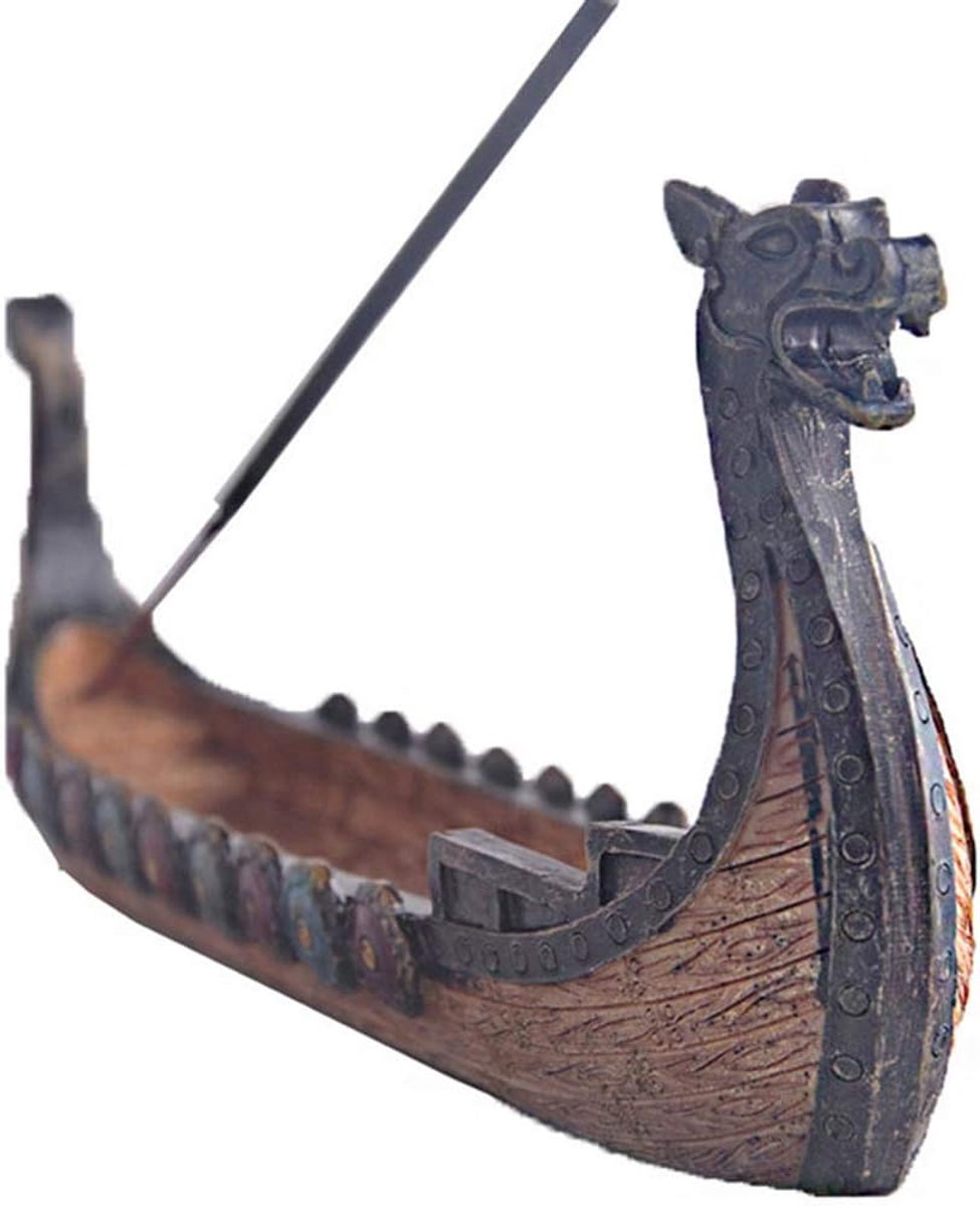 SnelShoppen - Backflow Wierookhouder Draak Boot Wierookbrander Retro Schepen Ornament Resin Decoratie voor Thuis, Meditatie en Slaap