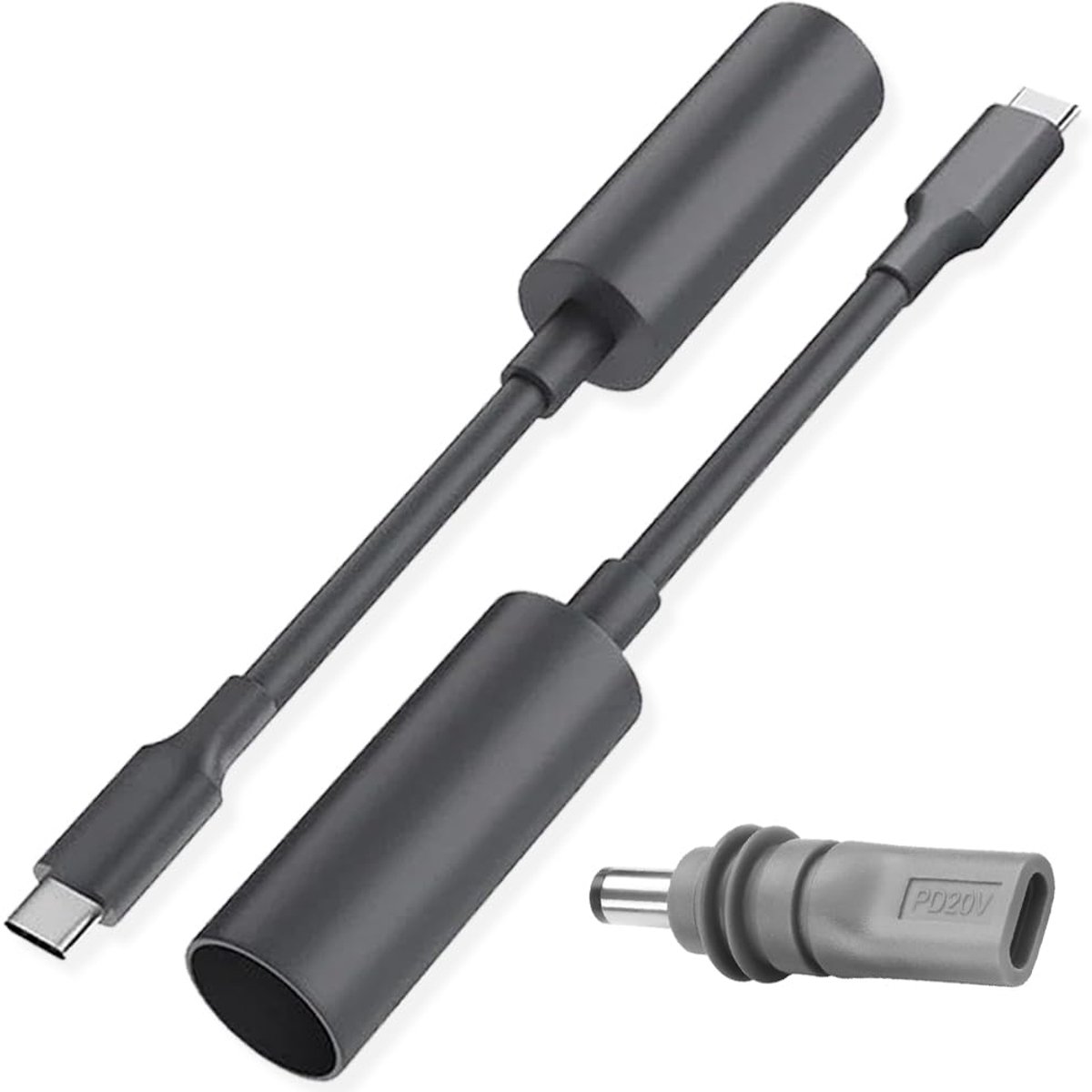SnelShoppen - USB-C naar DC Adapter Verlengkabel voor Starlink Mini - 2 stuks - 65W PD Snellader - Ideaal voor Camping, Thuisgebruik en Powerbank