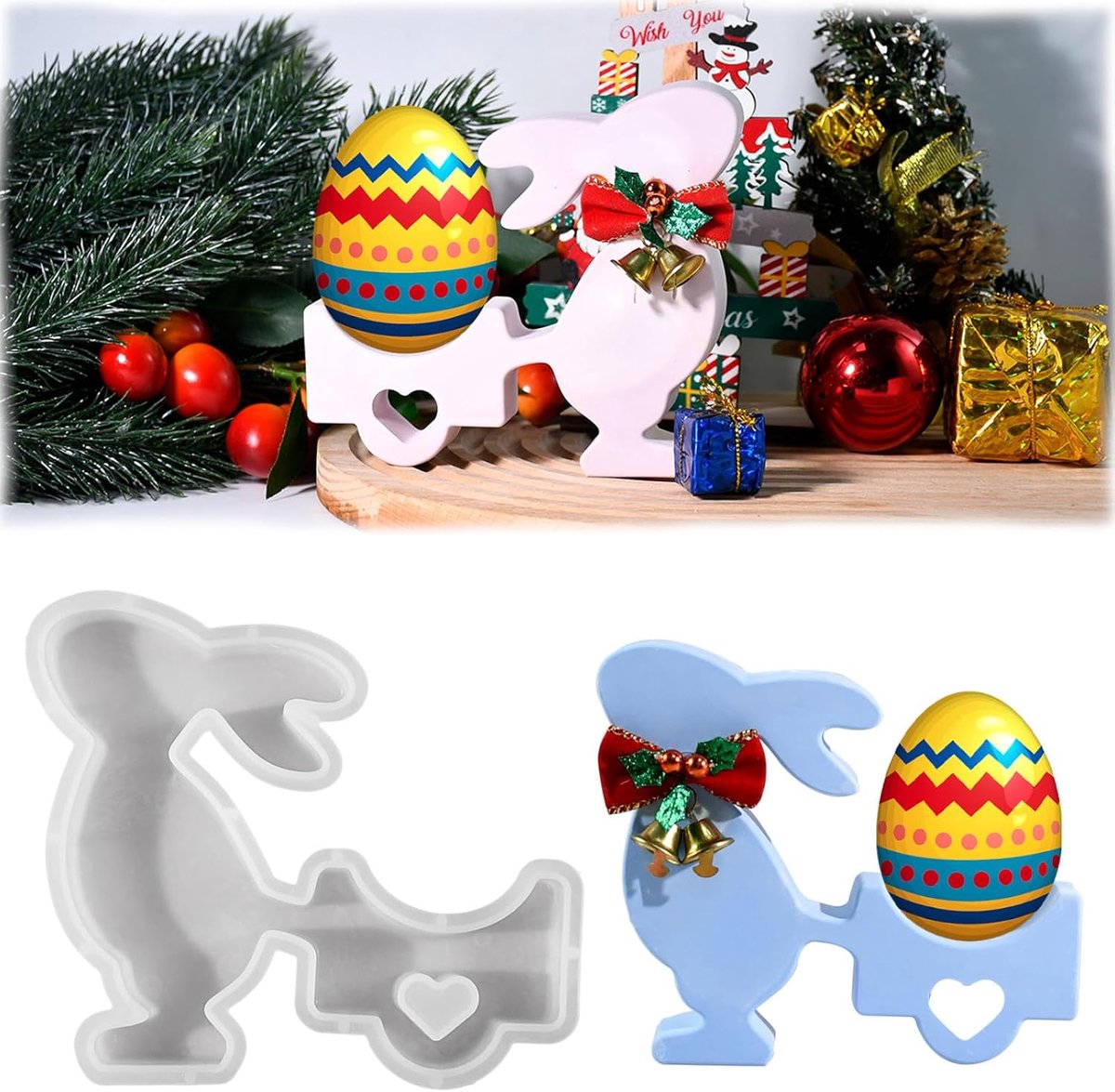 SnelShoppen - Silicone Gietvormen voor Pasen Konijn - Herbruikbare Mallen voor Kaarsen en Zeep - Decoratie voor Pasen - Hoogwaardige Silicone - 12 x 1