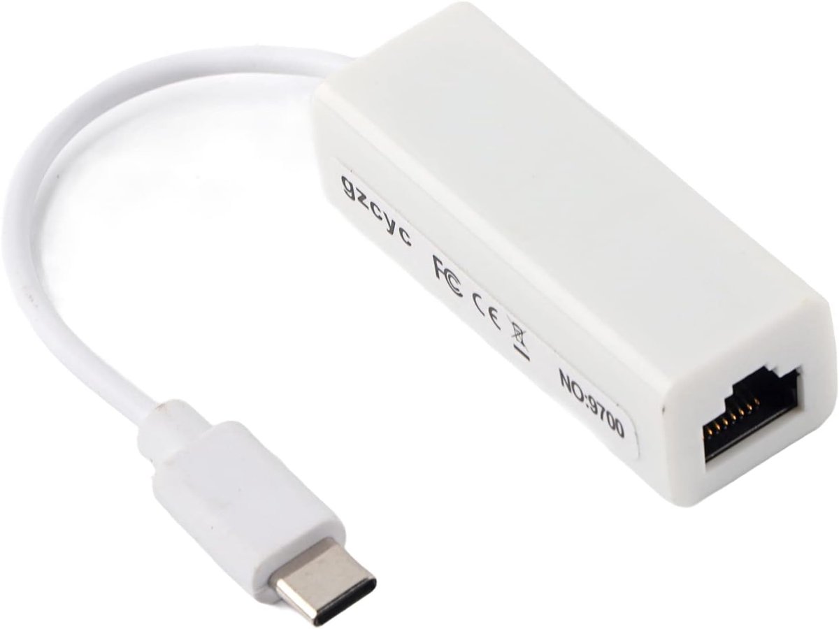 SnelShoppen - USB C naar Ethernet Adapter RJ45 met USB 3.0 Poort voor Snelle Verbindingen met Windows, MacOS, 100Mbps Gigabit Netwerk