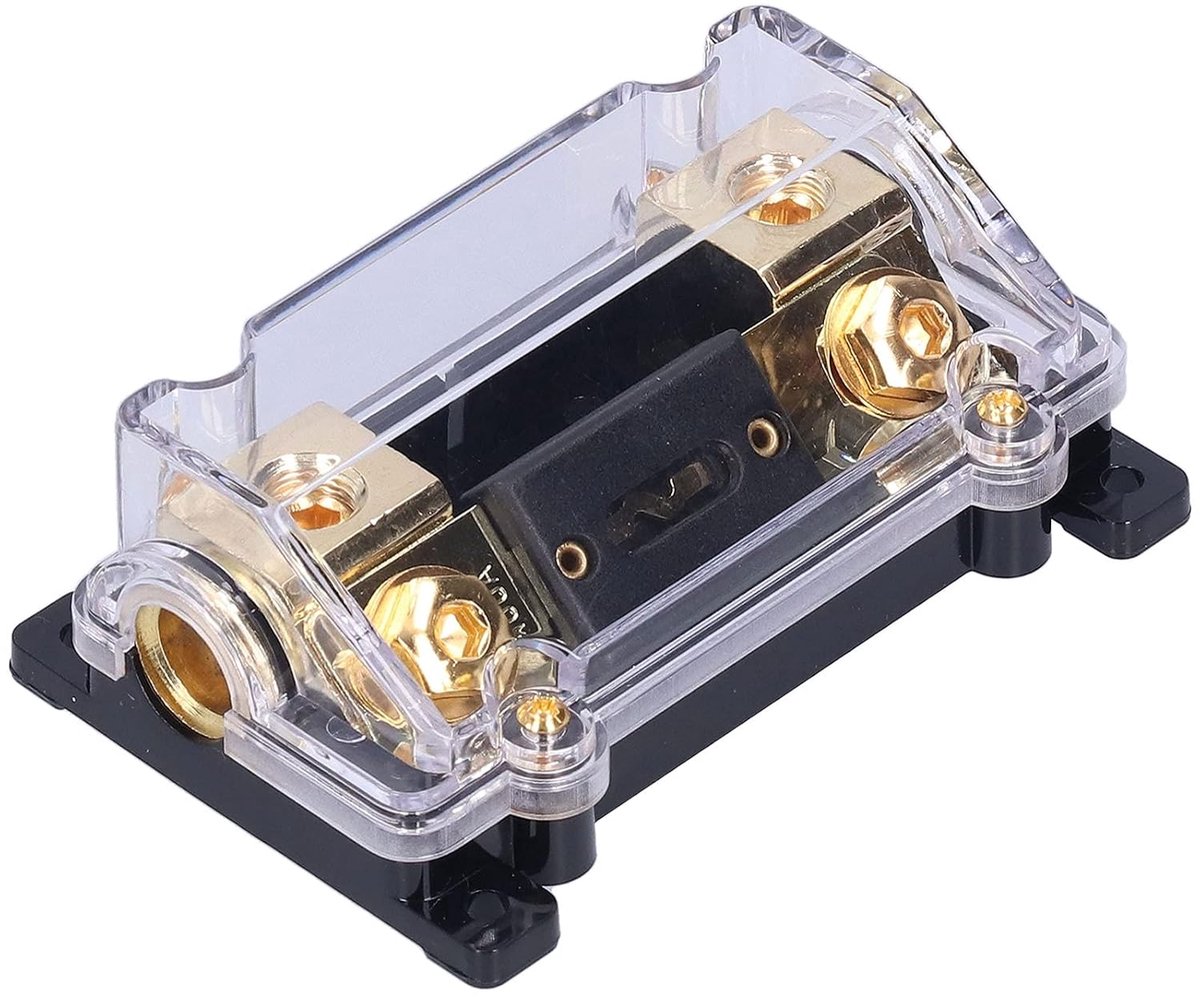 SnelShoppen - Fusehouder 0/2/4 Gauge AWG In-Line ANL Blok met 100Amp Voorkeurszekering voor Auto, Boot en Voertuigen