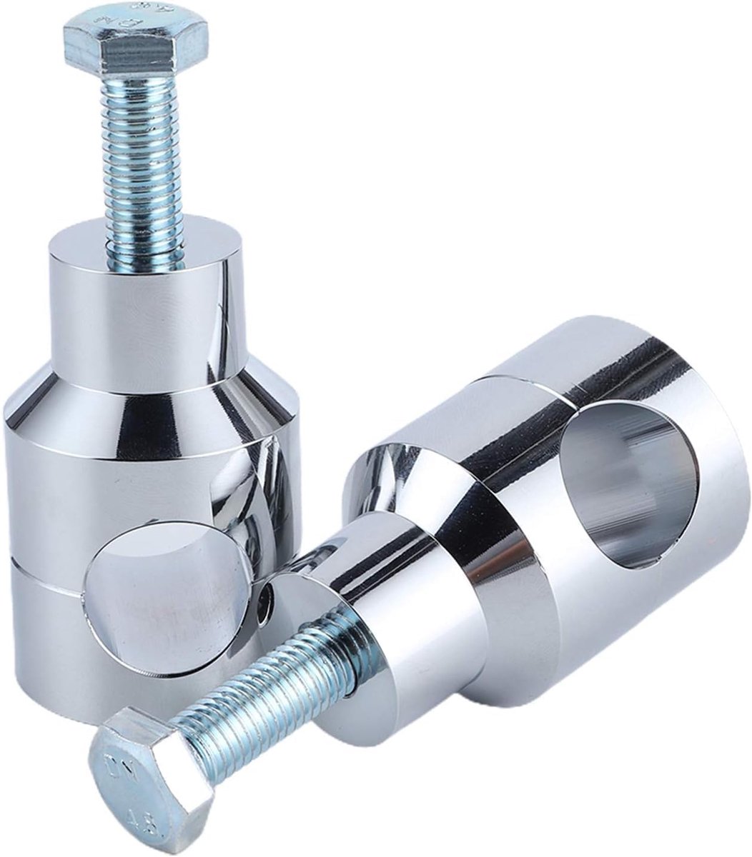 SnelShoppen - Handlebar Riser 25 mm / 1 Inch Universele Ronde Riser Montagebeugel Hoog Hoofd Adapter Motor Onderdelen Chroom Geplateerd