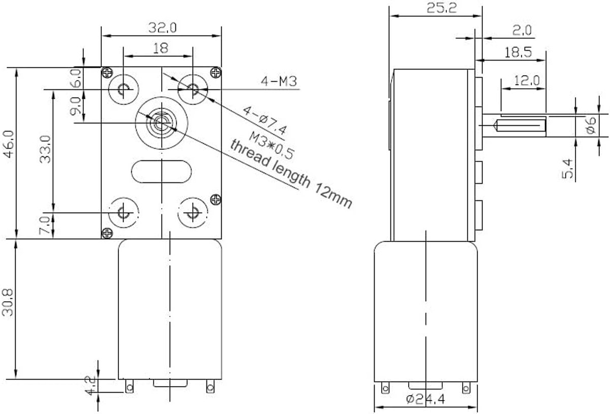 SnelShoppen - DC 12V Hoog Koppel Turbine Worm Gear Motor met Encoder, Sterke Zelfremming 10/20/30/40/100RPM (100RPM) voor Robotica, DIY Projecten, Tui