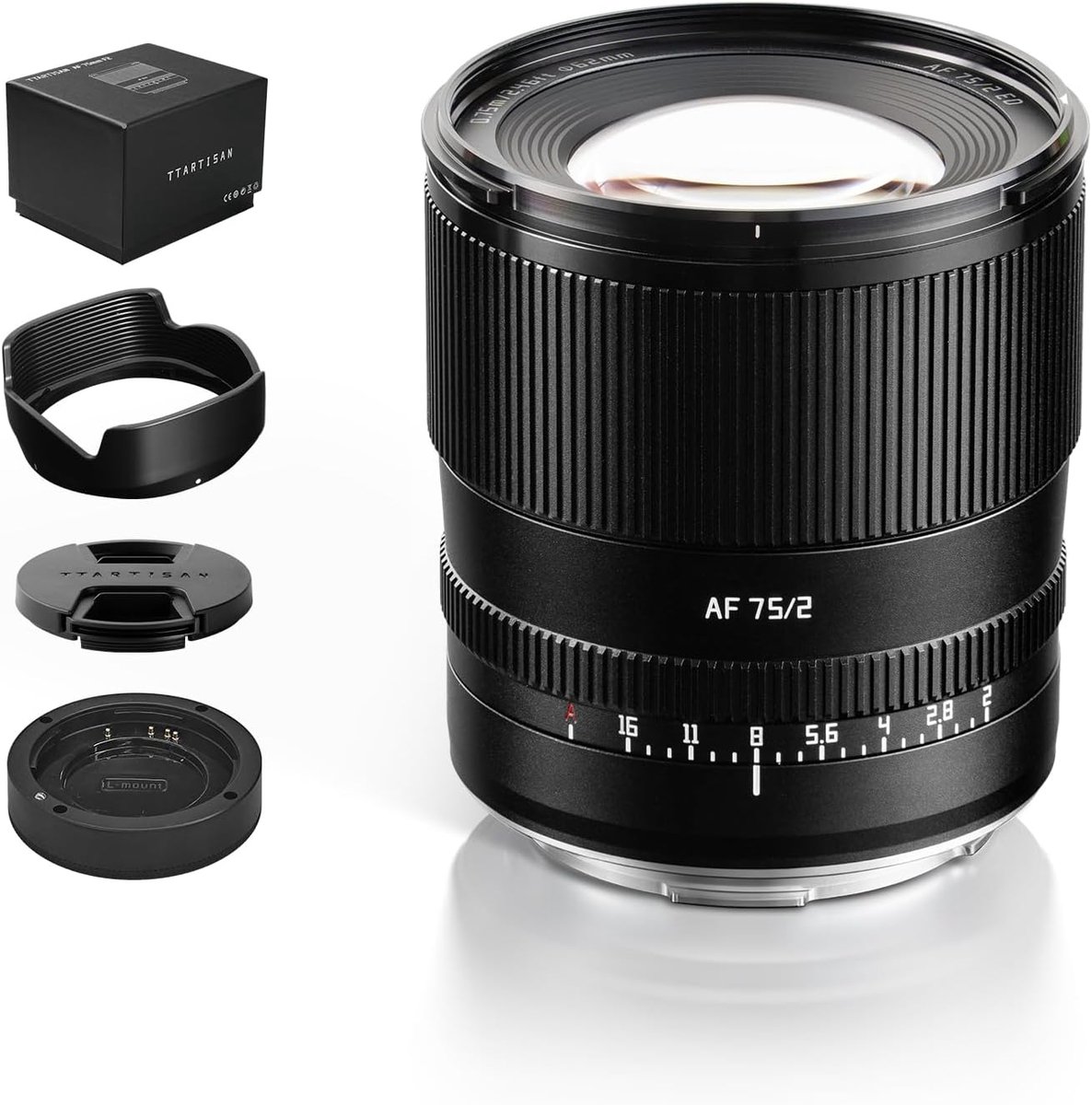 SnelShoppen - 75mm F2 Portretlens voor L-Mount Volledig Kader Autofocus Prime Lens voor Natuurlijke Schoonheid in Portretfotografie, Zwart