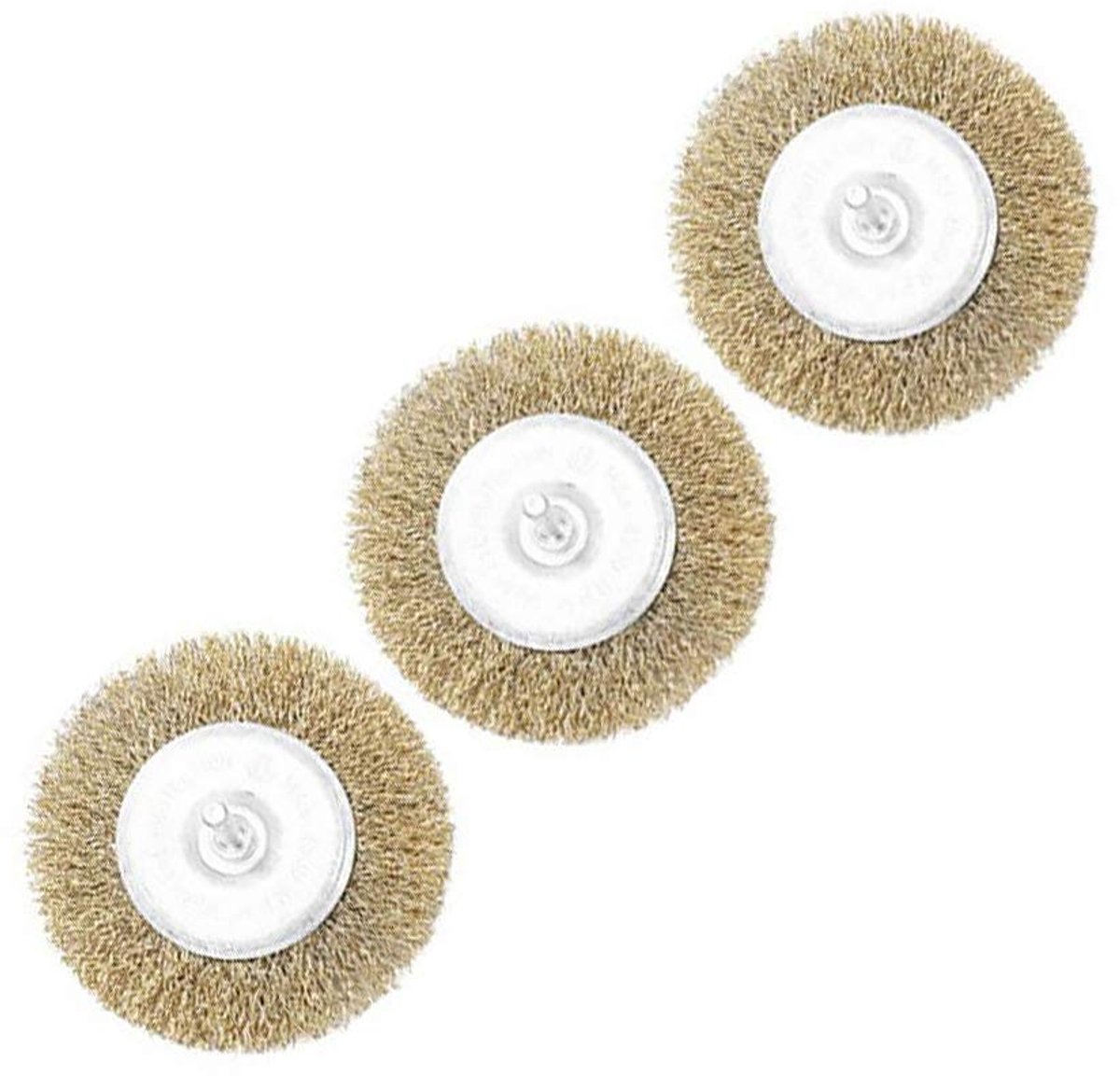 SnelShoppen - 3-delige Draadwielset 100mm Rotatie Borstel met 6mm Ronde Shank voor Metaal, Roest, Corrosie en Verf Verwijdering