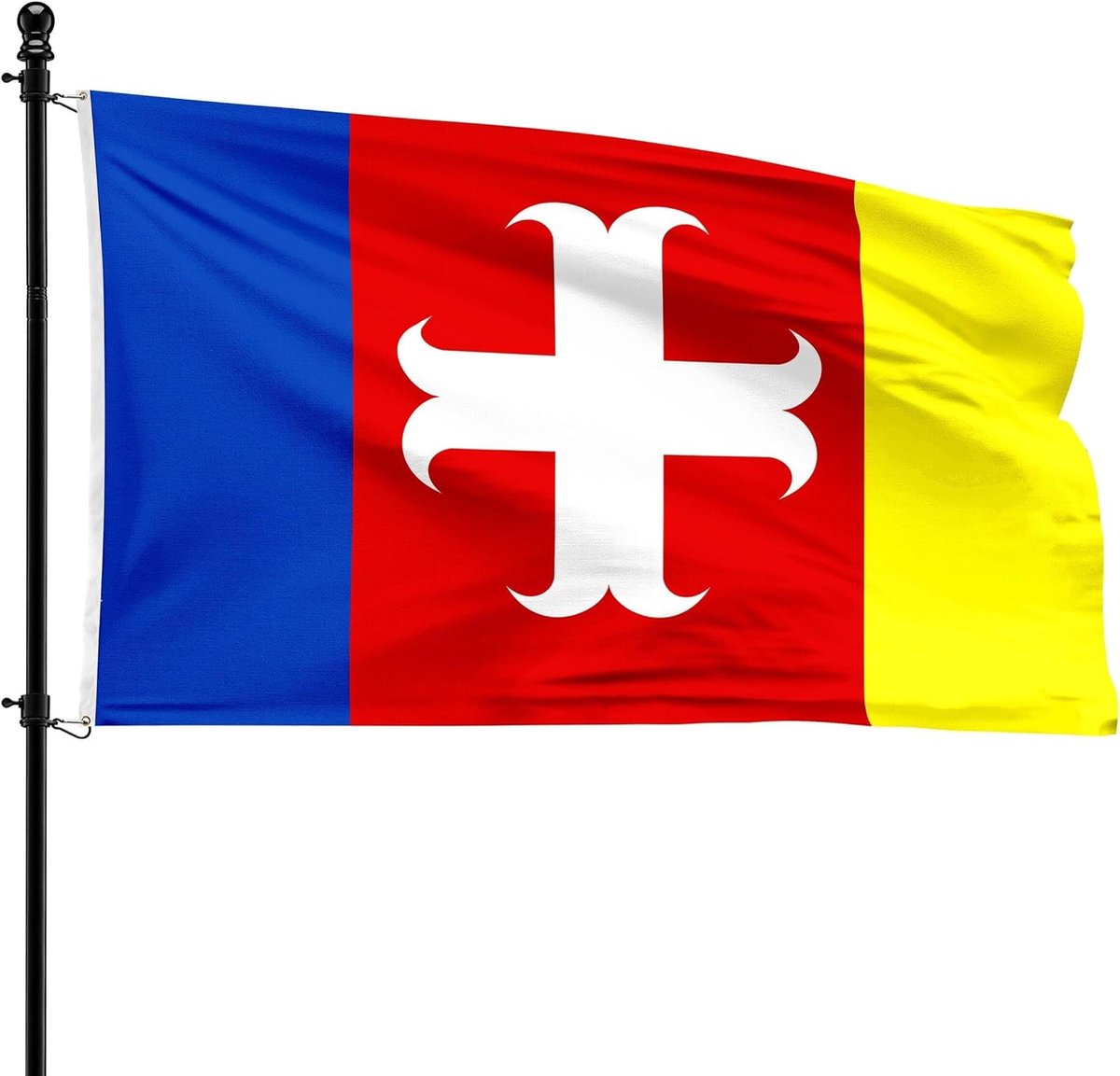 SnelShoppen - Avelgemse vlag 90 x 150 cm - Gemeente vlag - Duurzaam polyester - Windbestendig - UV-werend - Geschikt voor vlaggenmast - Feest, tuin, c