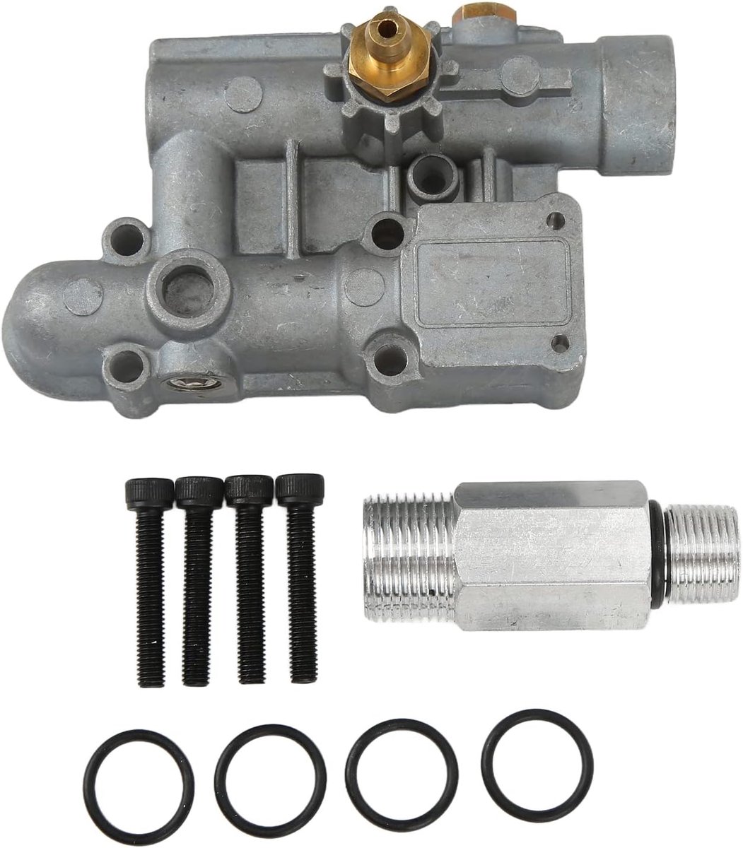 SnelShoppen - Manifold Kit Hogedrukreiniger, 16031 020228 Metaal Slijtvaste Hogedrukreiniger Pomp Manifold Stevig, Zware Duty Spray Manifold