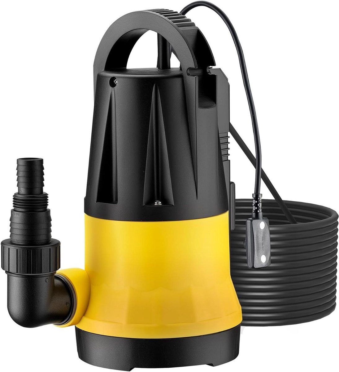 Dompelpomp met sensor - Waterpomp dieptepomp - Kelder leegpompen - Automatische modus - 7300 liter per uur - Geel zwart