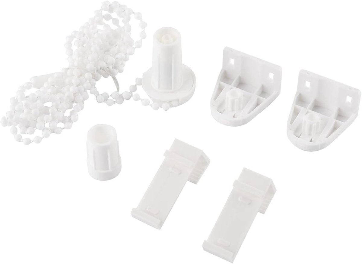 SnelShoppen - 17mm Rolgordijn Bevestigingsset, Reparatieset voor Gordijnen, Inclusief Koppeling, Beugel, Ketting en Accessoires voor Raambekleding