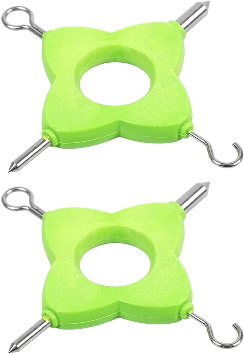 SnelShoppen - 2PCS 4 in 1 Karper Viskracht Tool Multi Trekhaak Knopen Trek Tool voor Rig Maken Accessoires - Robuust, RVS, Groen