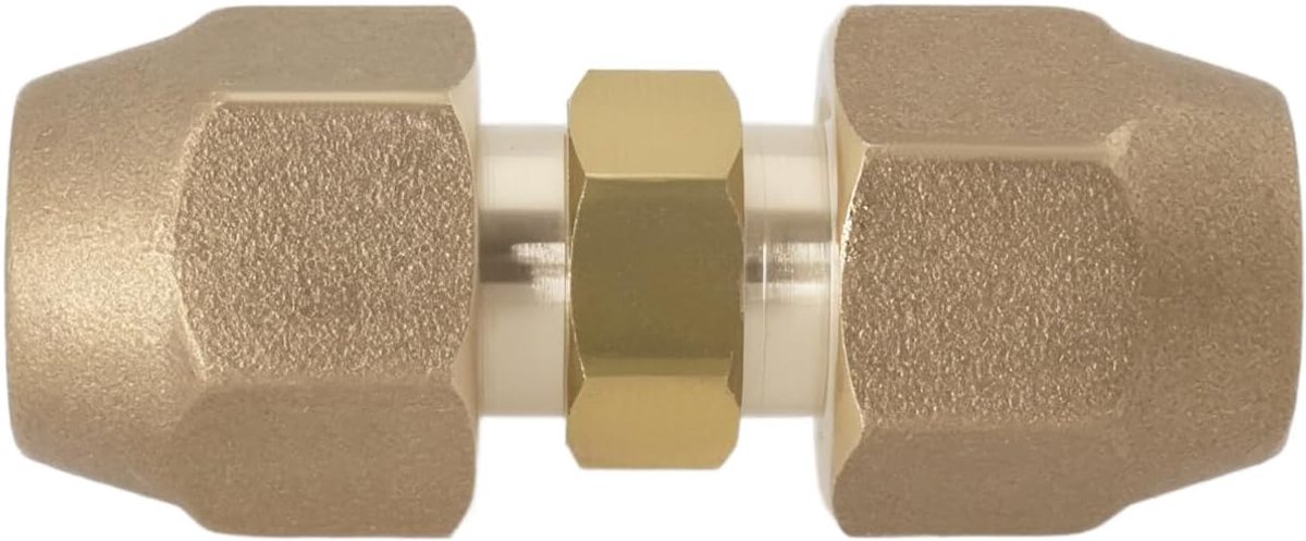 SnelShoppen - 1/4 Koelmiddel Verbindingmoer Messing Flare Verbinder voor 6mm en 6,35mm Buitendiameter Koperbuis voor Airconditioning en Koelsystemen