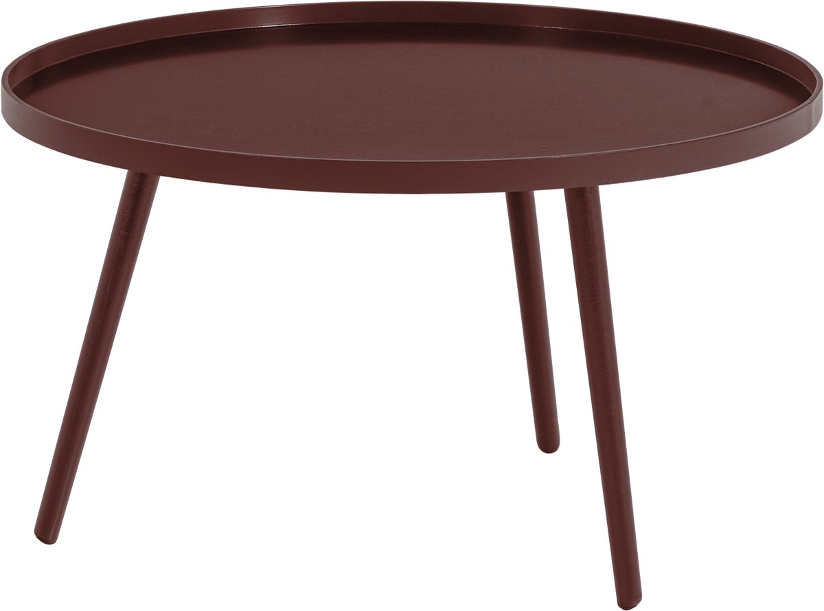 WOOOD Mesa Bijzettafel XL 39xø78 cm - Hout - Bordeauxrood - 39x78x78