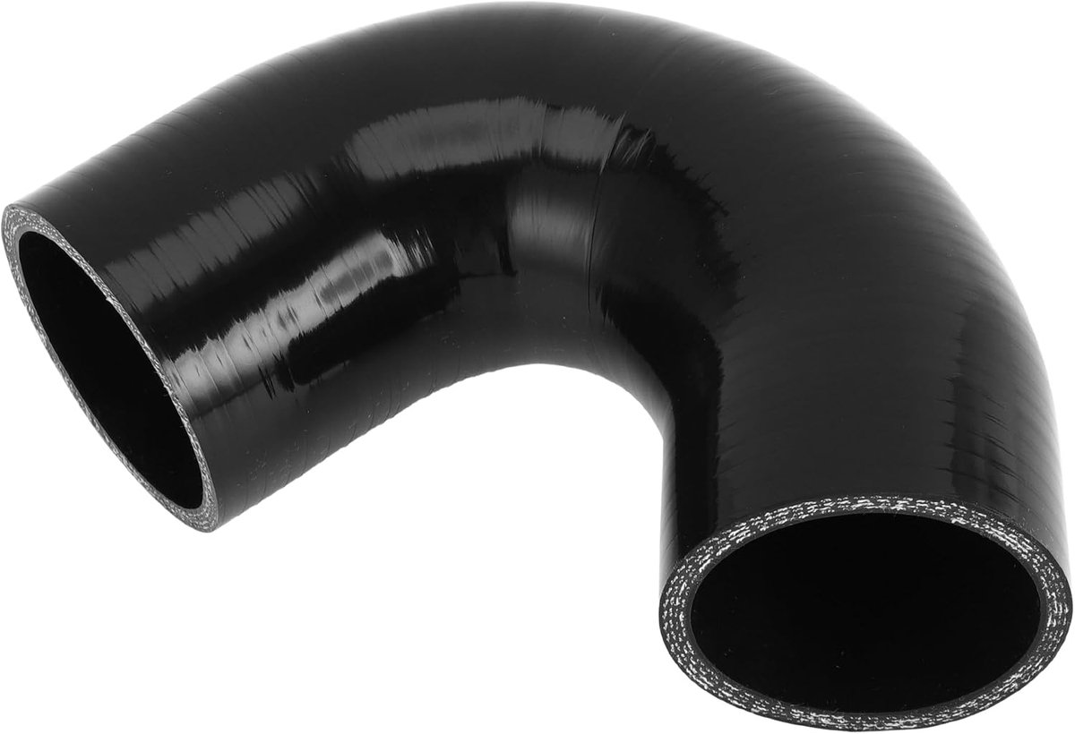 SnelShoppen - Zwarte Siliconen Slang 57mm ID 90mm Lengte 135° Koelslang Universeel voor Koelvloeistof, Motorolie, Remvloeistof en Antivries