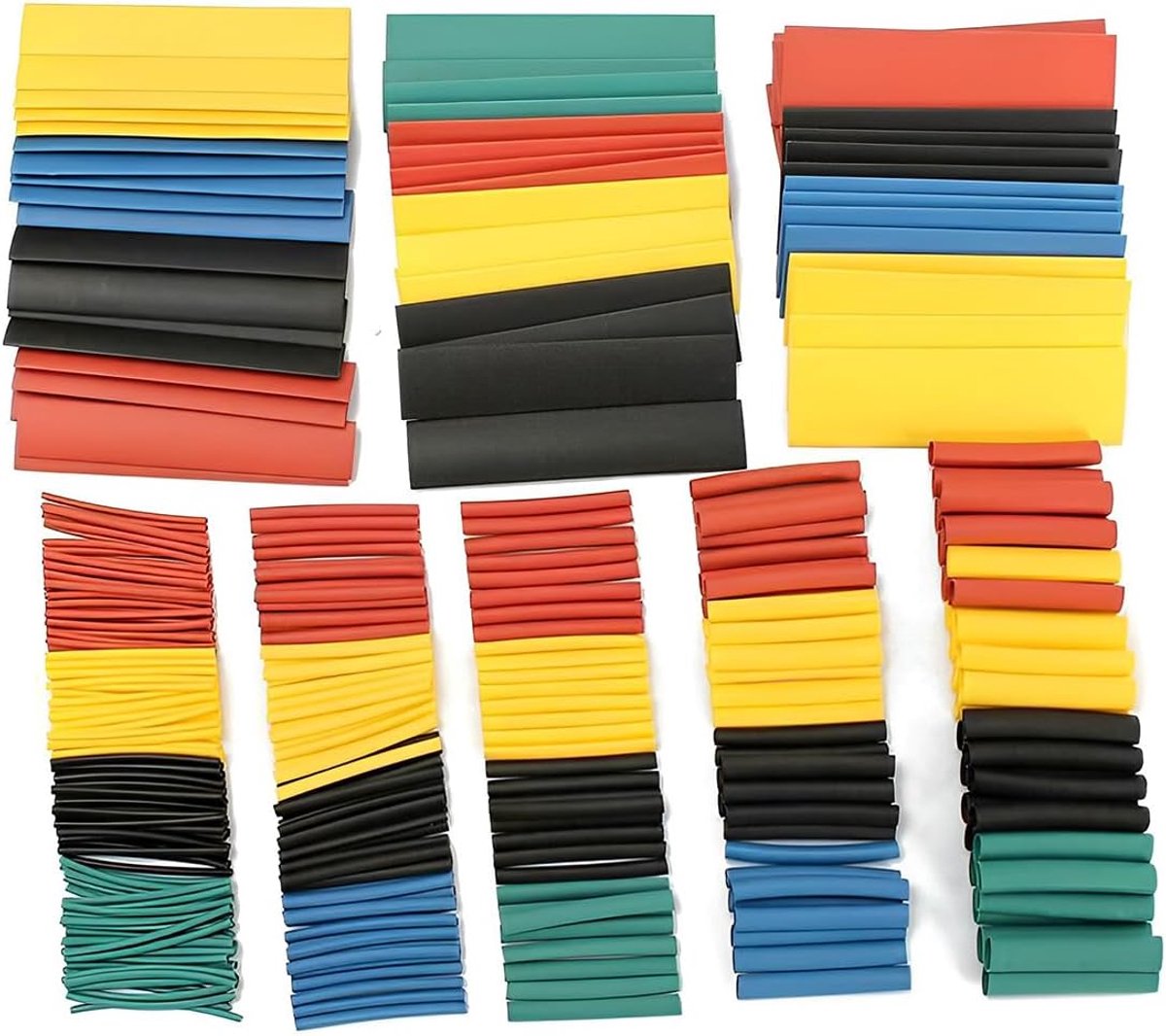 SnelShoppen - Heat Shrink Tubing Set 164 Stuks - Dubbele Laag, 2:1, Zelfklevend, Isolatietuben voor Elektrische Kabels, Diverse Maten, Translucent, Vo
