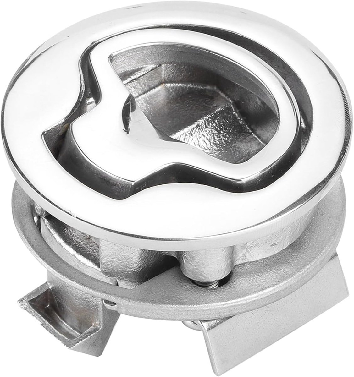 SnelShoppen - Bootslatch Flush Pull Slam Latch 2 Inch RVS Marine Grade Rond Dek Luik Latch Slot voor Jacht en Boot