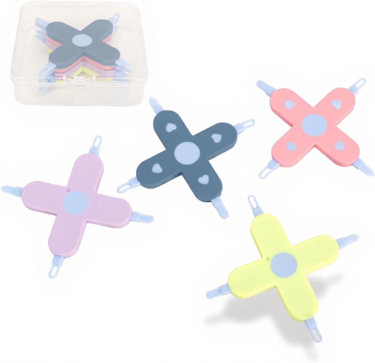 SnelShoppen - 4-in-1 Multifunctionele Reinigingsset, Oor- en Neusreiniger Kit, Siliconen Coating, Lichtgewicht voor Baby Neus, Navel en Nagelverzorgin