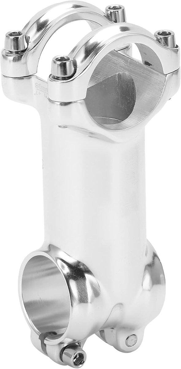 SnelShoppen - Hoogwaardige Fiets Stem 31.8x80mm voor 28.6mm Vorkbevestiging - Lichtgewicht Aluminium - Eenvoudige Installatie - Duurzaam en Corrosiebe