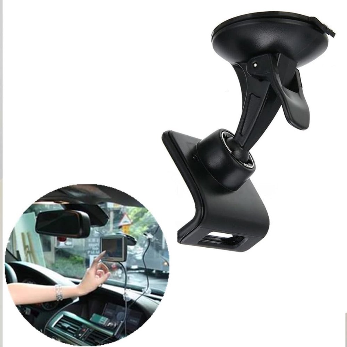 SnelShoppen - Auto Voorruit Suction Support voor GPS Navigatie en Passagiersvermaak - 360° Draaiend, Hoogwaardig, Stabiel, Geschikt voor Lange Rit, Ro
