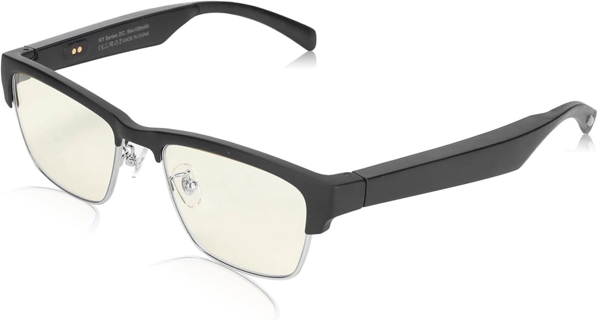 SnelShoppen - Smart Glasses Bluetooth Audio Zonnebril met Handsfree Bellen en Muziek, Open Oor Oordopjes voor Fietsen, Hardlopen en Winkelen (Zilveren