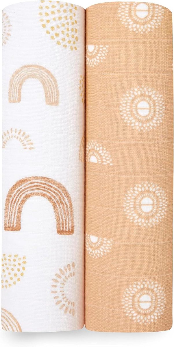 Inbakerdekens Mousseline - Babydoeken Swaddles - Baby Comfort - 100% Katoen Ademend - 120 x 120 cm - Jungle Print