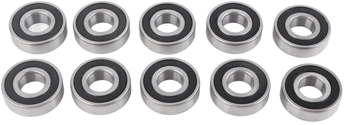 SnelShoppen - 10 stuks 6204-2RS hoog snelheid kogellager 17 x 47 x 14 mm met dubbele afdichting voor minder wrijving en langere levensduur