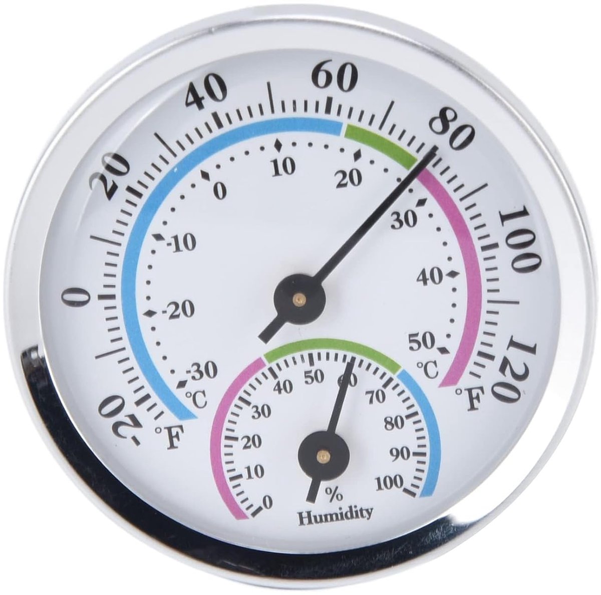 SnelShoppen - Mini Thermometer Hygrometer 2 In 1 - Analoge Binnen Thermometer met Luchtvochtigheid Meter - Compacte Structuur - Ideaal voor Huizen, Tu