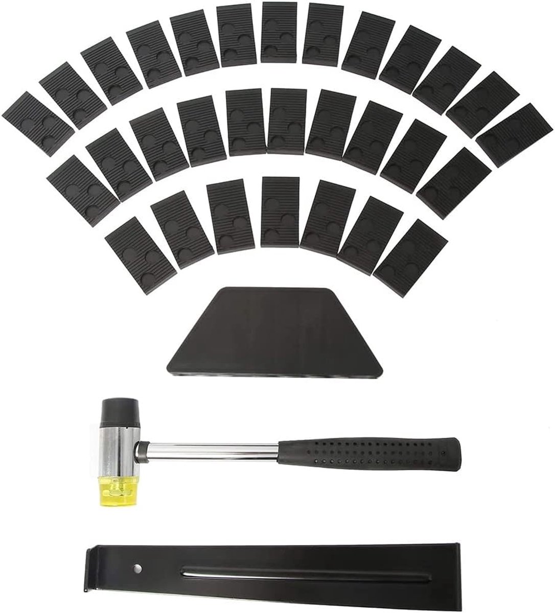 SnelShoppen - Laminaatvloer Installatie Kit met 30 Spacers, Klopblok, Klemstang en Hamertools, Compleet Gereedschapset voor Laminaat en Houten Vloeren
