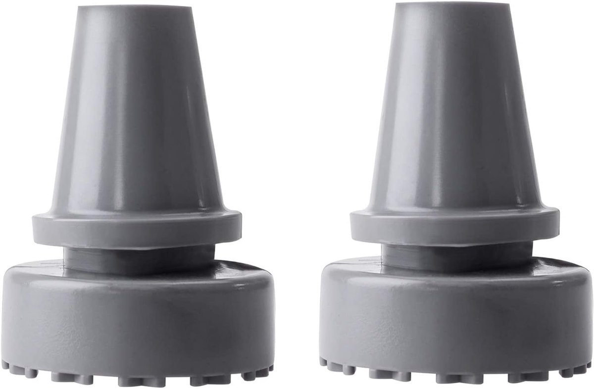 SnelShoppen - 2 Stuks Rubber Voetjes voor Loopstok, Antislip Rubber Punt Accessoires Binnen Diameter 19mm (Grijs), Duurzaam en Flexibel, Voor Betere S