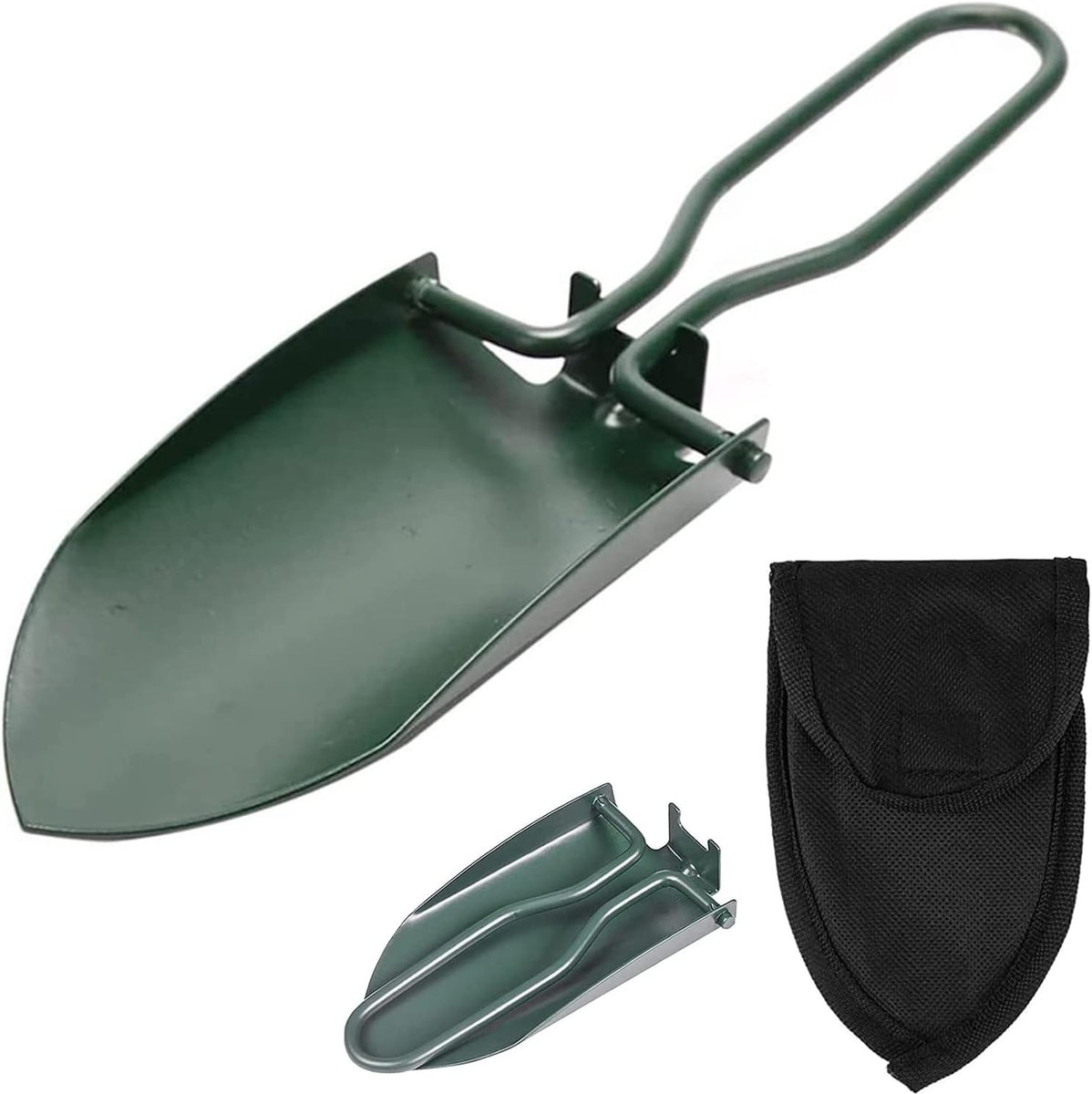 SnelShoppen - 1 Pcs Vouwbare Mini Handschep, Tuinschep met Opbergzak, Voor Buitenleven, Tuinieren, Hiken, Graven, Afwateren, Onkruid Wieden, Bloemenpl