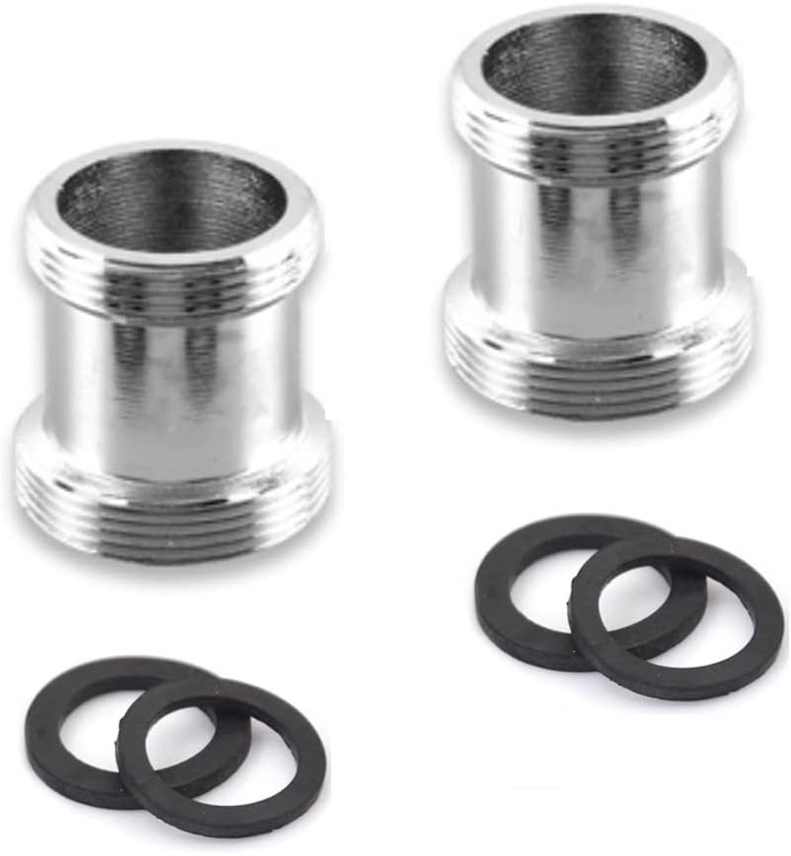 Brass Faucet Adapter, 2pcs Length Extension Tap Aerator Connector, 16mm Male to 22mm Male Thread Sink Faucet Water - ShopVlot