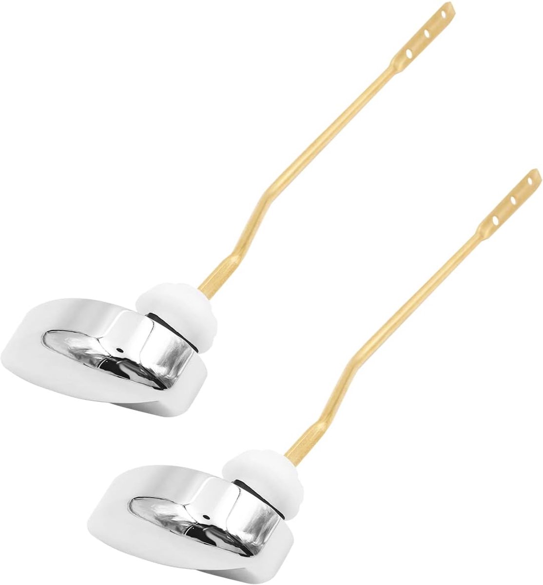 SnelShoppen - 2 Pack Universele Zijmontage Toilet Handle Tank Spoelhendel Vervangingshendel van Messing met Chroom Afwerking - Eenvoudig te Installere