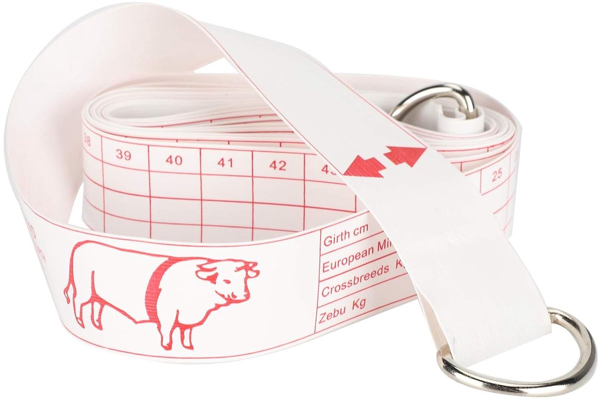 Cattle weight tape measure 2,5m - zachte PVC dieren gewichtsmeetinstrument - duurzame en gebruiksvriendelijke ruler - ShopVlot