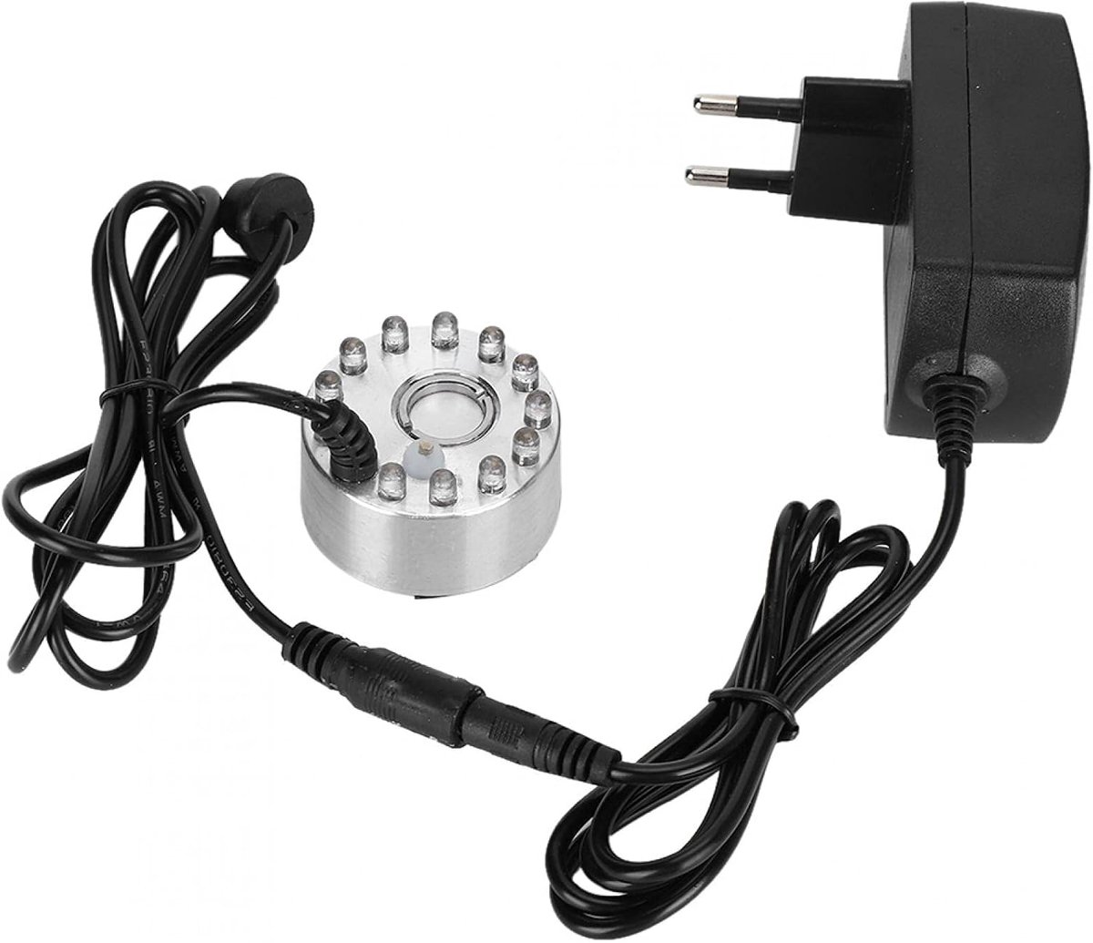SnelShoppen - Mini Mist Maker Fogger met 12 Lichten - Sproeier voor Tuin en Vijver - Koude Mist Atomizer - Decoratie voor Feest en Camping