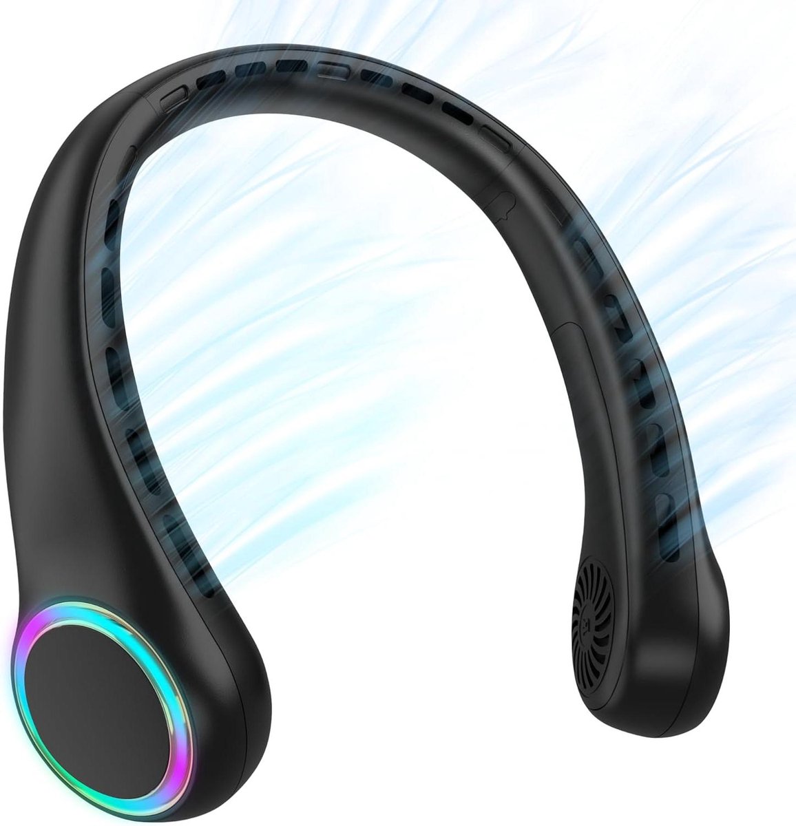 Draagbare Nekventilator - Persoonlijke Fan - Handen Vrij - Stil en Comfortabel - 4000 mAh Batterij - Zwart
