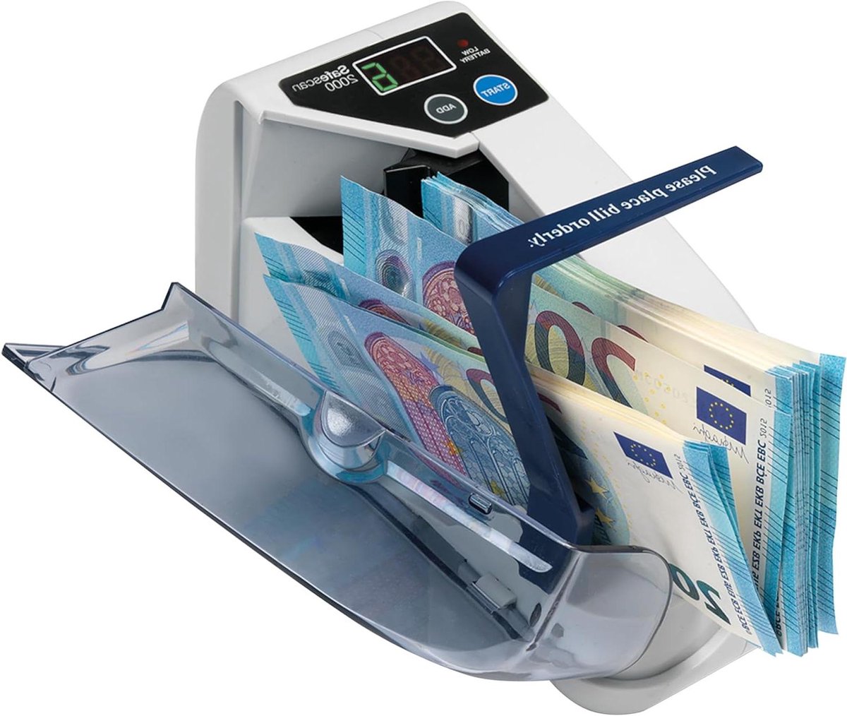 Bankbiljet Tellers - Geld Teller - Snel Geld Tellen - Telt 600 Biljetten/Min - 19 cm - Zwart