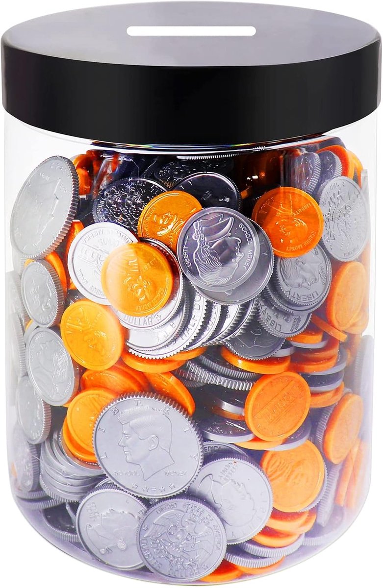 SnelShoppen - Transparante Spaarpot Grote Piggy Bank voor Muntjes - Duurzaam en Veilig PET Plastic - Heldere Spaarpot voor Jongens, Meisjes, Kinderen