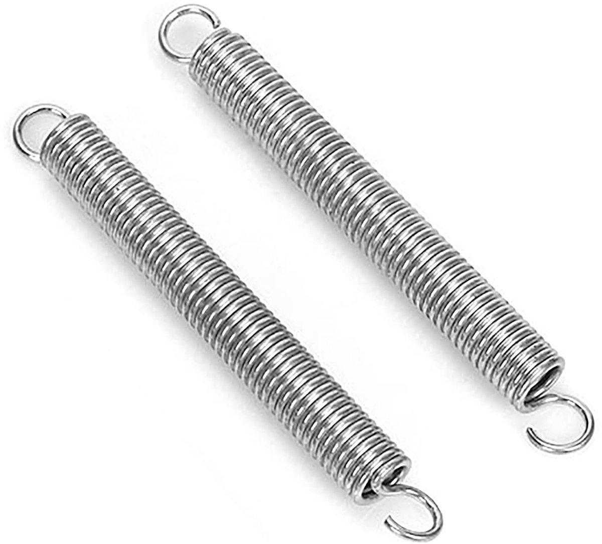 Verstelbare compressieveer van roestvrij staal 1.2mm x 10mm x 70mm, dubbele haak voor veelzijdig gebruik in mechanische toepassingen en hobbyprojecten