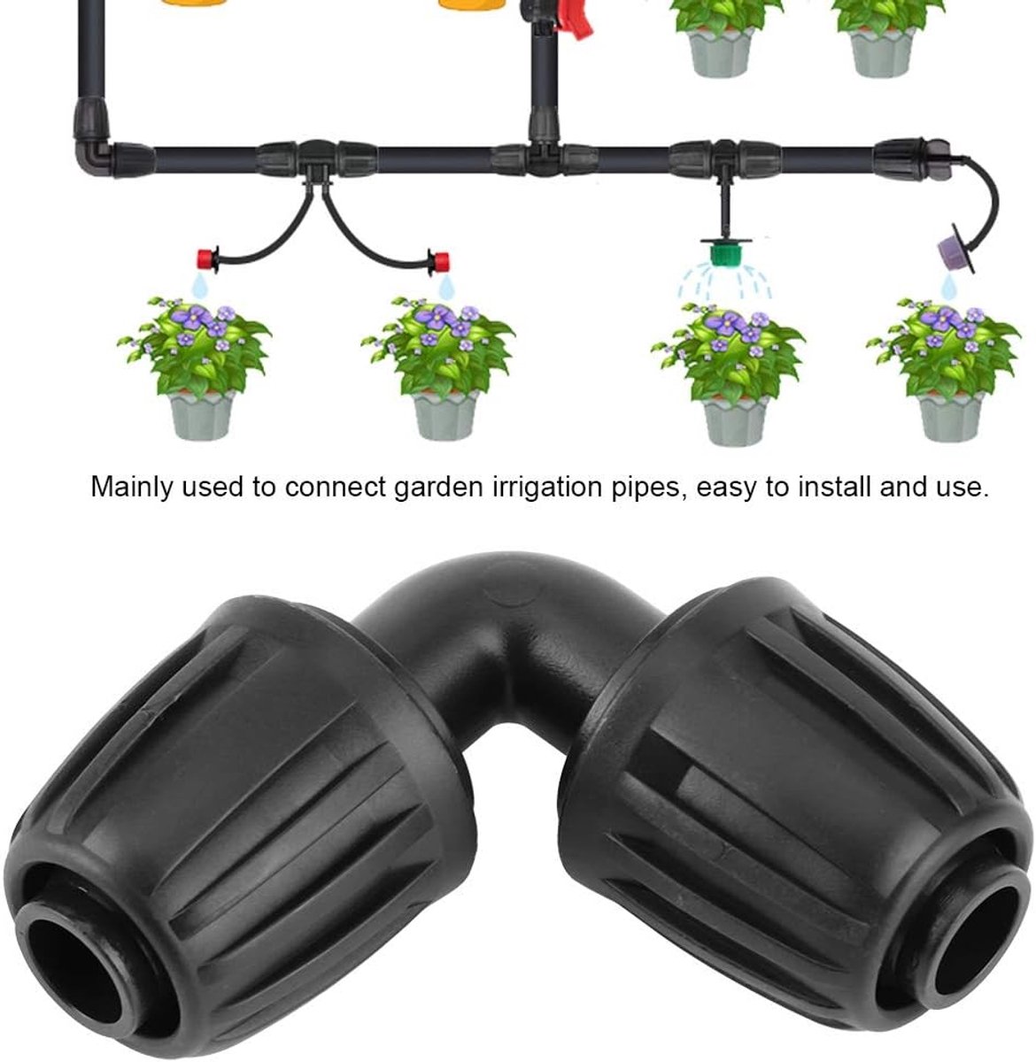 SnelShoppen - 10 Stuks Drup Irrigatie Elleboog Adapter, Tuinslang Pom Elleboog Connector Universele Elleboog Aansluiting Tuinslang Elleboog Verbinder