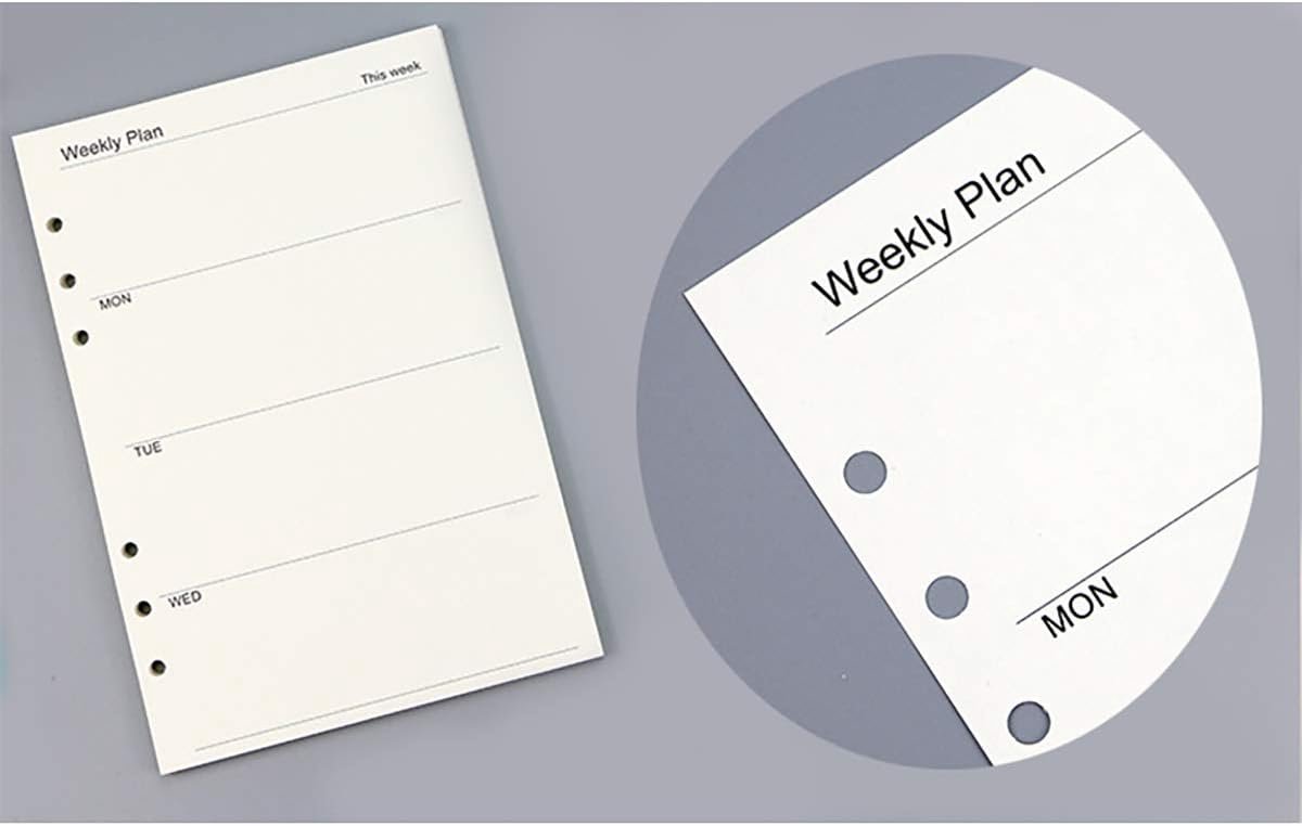 SnelShoppen - Weekly Planner A5, 40 Vellen, 6 Gaten, Agenda, Maand/Dag/Wekelijkse Planners, Notitieboek, Kleurrijk Ontwerp, Hoogwaardige Kwaliteit