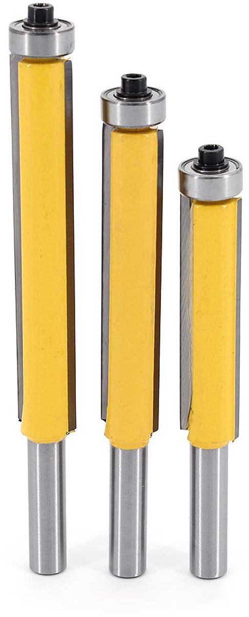 SnelShoppen - 3pcs 8mm Schacht Top Lager Houtbewerkingsfrees Extra Lange Houtbewerkingsfrees Spoelrand Freesjesset