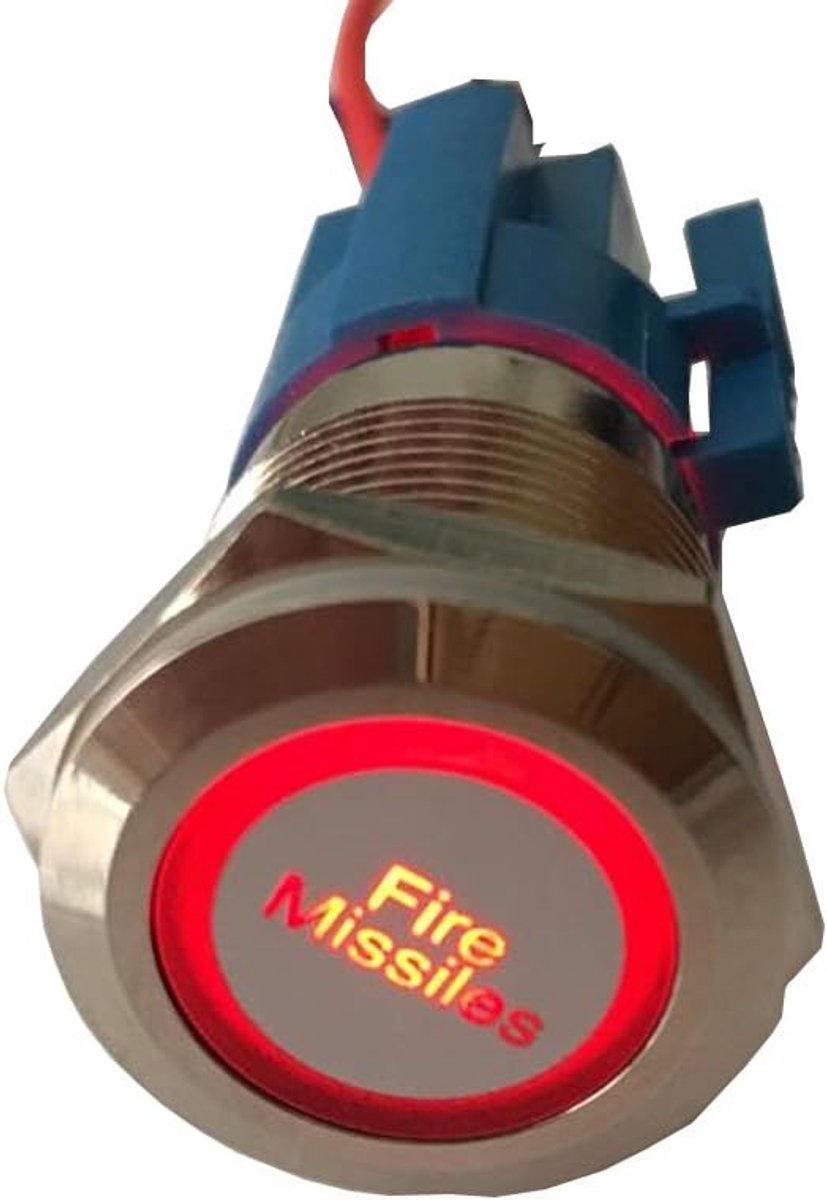 SnelShoppen - RVS Auto Truck Rocker Switch Drukschakelaar Waterdichte 19mm 12V 5A Blauwe LED Verlichting Schakelaar voor Auto en Boot