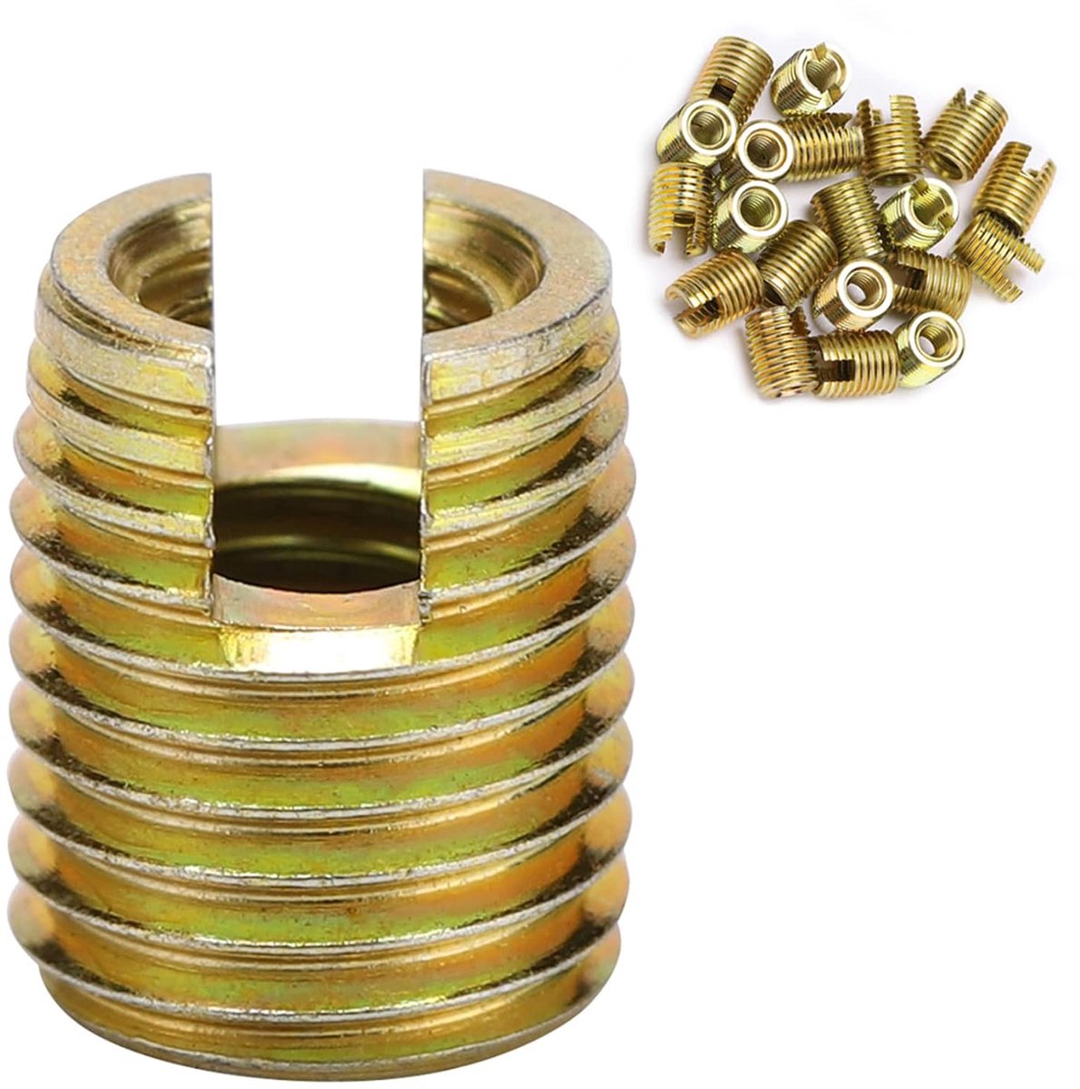SnelShoppen - 20 stuks 302 zelftappende draadinsert koolstofstaal reparatiering kit M6 x 1.0 binnenmaat M10 x 1.5 buitendiameter 14mm voor auto, machi