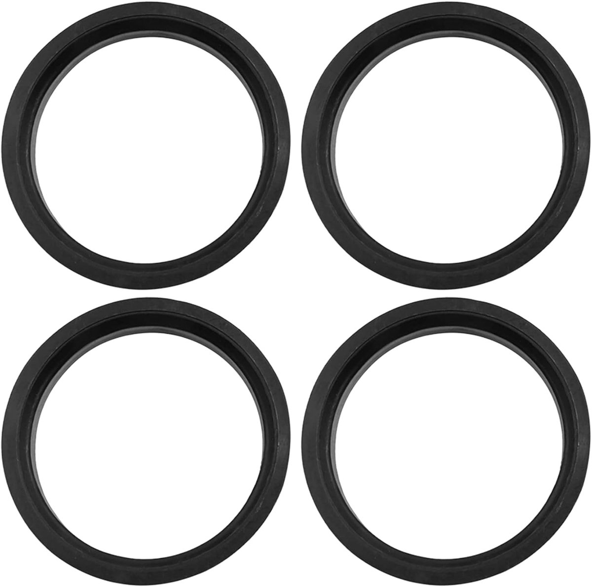 SnelShoppen - Set van 4 kunststof wielcenteringringen 66.6 mm tot 57.1 mm | zwart, voor auto, velg gas, elimineert trillingen, garandeert perfecte pas