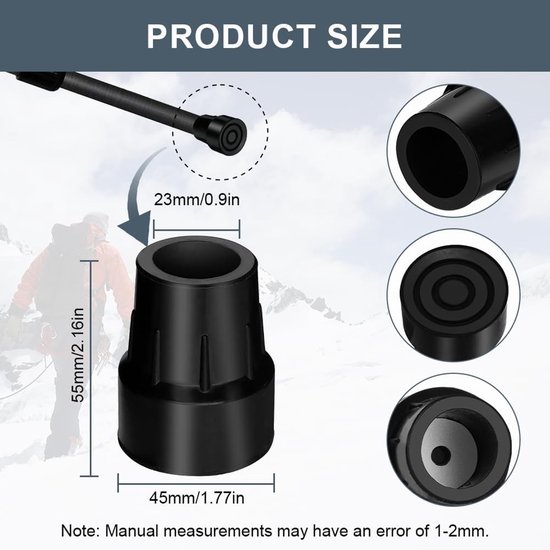 Set van 6 Rubber Stools met Metalen Versterking, Antislip en Hoge Stabiliteit voor Senioren en Wandelen, Ideaal voor Stabiele Zitplaatsen en Ondersteuning — afbeelding 5