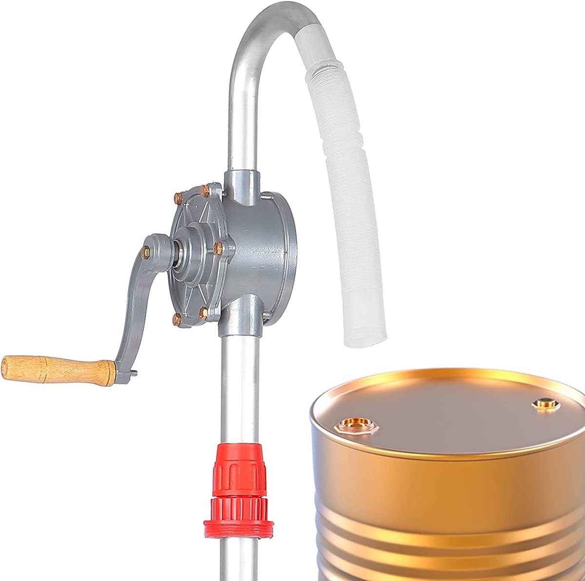 Drum Pump, Manual Crank Pump, Oil Barrel, Hand Pump, Diesel Pump, Water Pump with Non-Slip Handle, for Watering - ShopVlot