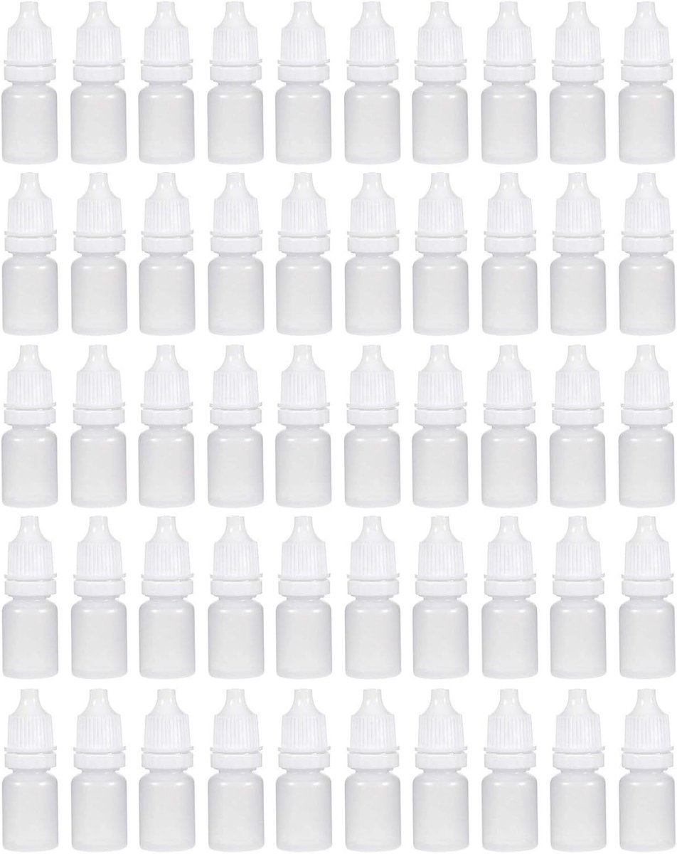 SnelShoppen - 50 Stuks 2ml Lege Herbruikbare Plastic Druppel Flesjes Cosmetica Makeup Verpakking Essentiële Olie Container Oogdruppels met Schroefdop